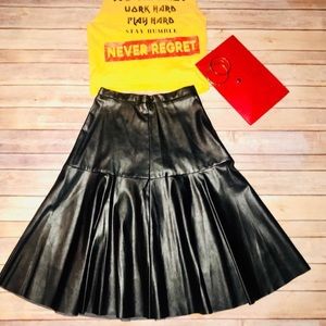 Faux leather skirt